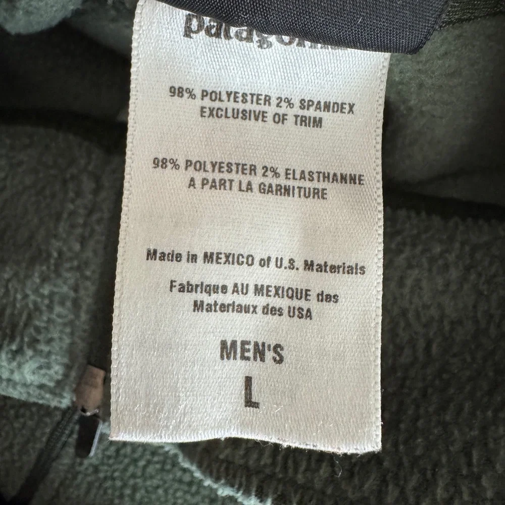 Patagonia Mens Capilene Fleece Pullover 1/4 Zip Green Size L Pullover Base layer